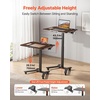 image:imageVEVOR Standing Desk Adjustable Height Mobile Stand Up Desk with Tilting Desktop 282 x 207 in Small Computer Sit Stand Workstation 33 lbs Capacity Foot Pedal Pneumatic Lift for Home Office