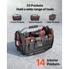 image:imageVEVOR Tool Bag 13 Inch 45Pocket Open Top Tool Tote Electrical Maintenance Toolbox Organizer Storage with Handle Adjustable Shoulder Strap Portable Toolbag for Professionals DIY amp Jobsite Use16 PC Base