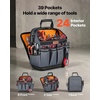image:imageVEVOR Tool Bag 132 Inch 39Pocket Open Top Tool Pouch Portable Electrical Maintenance Toolbox Organizer Storage with Hard Plastic Base Adjustable Shoulder Strap for Professionals DIY amp Jobsite13 Open Top