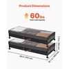 image:imageVEVOR Under Bed Storage with Lids 317 x 159 x 61 Inch 48L Large Underbed Clothes Storage Containers Low Profile Gray Under Bed Drawer Shoe Organizer Bins Box for Blanket Shoe Bedroom 2 PackD