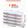 image:imageVEVOR Under Bed Storage with Wheels 317 x 156 x 69 inch Underbed Containers Underbed Shoes Organizer with Lid amp Gray Latch Rolling Under the Bed Storage Bins for Clothes Shoes Blankets 4 Pack