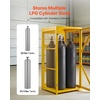 image:imageVEVOR Vertical Cylinder Storage Cabinet 31 L x 30 W x 65 H 9 Cylinder Capacity Propane Storage Cage with Chain Lock and Keys Yellow PowderCoated Carbon Steel for Propane Oxygen Nitrogen