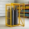 image:imageVEVOR Vertical Cylinder Storage Cabinet 31 L x 30 W x 65 H 9 Cylinder Capacity Propane Storage Cage with Chain Lock and Keys Yellow PowderCoated Carbon Steel for Propane Oxygen Nitrogen