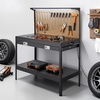 image:imageVEVOR Workbench 472inch Heavy Duty Steel Workbench with Pegboard amp Drawers 2425 lbs Capacity Work Benches for Garage with 4 AC Outlets amp 2 USB Ports for Workshop Basement Garden