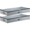 image:imageVEVOR Under Bed Storage with Lids 317 x 159 x 61 Inch 48L Large Underbed Clothes Storage Containers Low Profile Gray Under Bed Drawer Shoe Organizer Bins Box for Blanket Shoe Bedroom 2 PackB