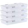 image:imageVEVOR Under Bed Storage with Wheels 317 x 156 x 69 inch Underbed Containers Underbed Shoes Organizer with Lid amp Gray Latch Rolling Under the Bed Storage Bins for Clothes Shoes Blankets 4 Pack