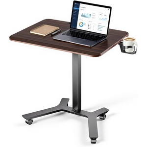 image:imageVEVOR Standing Desk Adjustable Height Mobile Stand Up Desk wCasters 282 x 205 in Small Computer Sit Stand Rolling Workstation wHook 33 lbs Capacity Foot Pedal Pneumatic Lift for Home Office