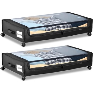 image:imageVEVOR Under Bed Storage with Lids 317 x 159 x 61 Inch 48L Large Underbed Clothes Storage Containers Low Profile Gray Under Bed Drawer Shoe Organizer Bins Box for Blanket Shoe Bedroom 2 PackC