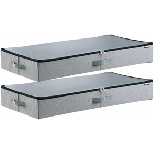 image:imageVEVOR Under Bed Storage with Lids 317 x 159 x 61 Inch 48L Large Underbed Clothes Storage Containers Low Profile Gray Under Bed Drawer Shoe Organizer Bins Box for Blanket Shoe Bedroom 2 PackB