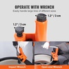 image:imageVEVOR Manual Tire Bead Breaker 3842 Tires Changer Tool with Rubber Pad Protect Aluminum Alloy Hubs EasyOperated Tire Repair Tool for ATVsUTVs Tractors Trucks Cars Heavy Duty TiresOrangeBlack