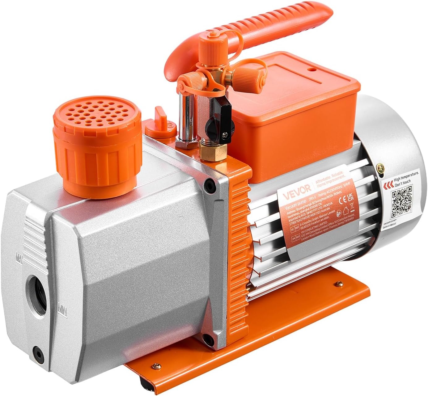 image:imageVEVOR Vacuum Pump 7 CFM 34 HP HVAC Two Stage Rotary Vane AC Vacuum Pump for R134a R22 R410a R1234YF R32 4 Pole Motor for Automotive Air Conditioner Maintenance Resin Degassing Oil IncludedA2L Refrigerants Compatible