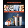 image:imageVEVOR 5 Gallon Vacuum Chamber with Pump 35 CFM Single Stage Vacuum Pump Stainless Steel Degassing Chamber Kit with Tempered Glass Lid 5 ft Hose for Stabilizing Wood Degassing Silicone ResinSilver  Orange