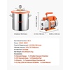 image:imageVEVOR 5 Gallon Vacuum Chamber with Pump 35 CFM Single Stage Vacuum Pump Stainless Steel Degassing Chamber Kit with Tempered Glass Lid 5 ft Hose for Stabilizing Wood Degassing Silicone ResinSilver  Orange