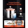 image:imageVEVOR 5 Gallon Vacuum Chamber with Pump 35 CFM Single Stage Vacuum Pump Stainless Steel Degassing Chamber Kit with Tempered Glass Lid 5 ft Hose for Stabilizing Wood Degassing Silicone ResinSilver  Orange
