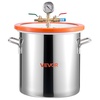 image:imageVEVOR 5 Gallon Vacuum Chamber with Pump 35 CFM Single Stage Vacuum Pump Stainless Steel Degassing Chamber Kit with Tempered Glass Lid 5 ft Hose for Stabilizing Wood Degassing Silicone ResinSilver  Orange