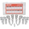 image:imageVEVOR 72 PCS JIC Hydraulic Fittings Heavy Duty Master Industrial Hydraulic Cap and Plug Hose Tube and Pipe Fitting Kit Cap and Plug Kit Precision Threading in 37 Dash Sizes 4 6 8 10 12 16JIC
