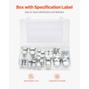 image:imageVEVOR 72 PCS JIC Hydraulic Fittings Heavy Duty Master Industrial Hydraulic Cap and Plug Hose Tube and Pipe Fitting Kit Cap and Plug Kit Precision Threading in 37 Dash Sizes 4 6 8 10 12 16JIC