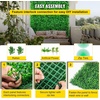 image:imageVEVOR Artificial Boxwood Panel 24pcs 20 x 20 in Green Fake Grass WallCeleste Y Blanco