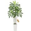 image:imageVEVOR Artificial Dracaena Tree 5 ft Fake Palm Tropical Plants with White Tall Planter Faux Floor Silk Plant in Pot Large Trees for Home Office Living Room Decor House Warming Indoor OutdoorDracaena Tree