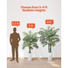 image:imageVEVOR Artificial Dracaena Tree 5 ft Fake Palm Tropical Plants with White Tall Planter Faux Floor Silk Plant in Pot Large Trees for Home Office Living Room Decor House Warming Indoor OutdoorAreca Palmsthick