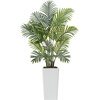 image:imageVEVOR Artificial Dracaena Tree 5 ft Fake Palm Tropical Plants with White Tall Planter Faux Floor Silk Plant in Pot Large Trees for Home Office Living Room Decor House Warming Indoor OutdoorAreca Palms