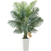 image:imageVEVOR Artificial Dracaena Tree 5 ft Fake Palm Tropical Plants with White Tall Planter Faux Floor Silk Plant in Pot Large Trees for Home Office Living Room Decor House Warming Indoor OutdoorAreca Palms