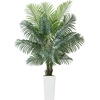 image:imageVEVOR Artificial Dracaena Tree 5 ft Fake Palm Tropical Plants with White Tall Planter Faux Floor Silk Plant in Pot Large Trees for Home Office Living Room Decor House Warming Indoor OutdoorAreca Palms