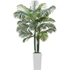 image:imageVEVOR Artificial Dracaena Tree 5 ft Fake Palm Tropical Plants with White Tall Planter Faux Floor Silk Plant in Pot Large Trees for Home Office Living Room Decor House Warming Indoor OutdoorAreca Palmsthick