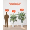 image:imageVEVOR Artificial Dracaena Tree 5 ft Fake Palm Tropical Plants with White Tall Planter Faux Floor Silk Plant in Pot Large Trees for Home Office Living Room Decor House Warming Indoor OutdoorAreca Palmsthick