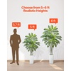 image:imageVEVOR Artificial Dracaena Tree 5 ft Fake Palm Tropical Plants with White Tall Planter Faux Floor Silk Plant in Pot Large Trees for Home Office Living Room Decor House Warming Indoor OutdoorDracaena Tree