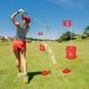 image:imageVEVOR Backyard Golf Game 3 Hole Golf Course Golf Game Practice Games Golf Chipping Game for Family Adults and Kids Portable Outdoor Yard Golf Game for Lawn Yard Camping Park Beach3 Pack Golf Buckets