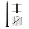 image:imageVEVOR Corner Cable Railing Post 12 Holes 42x2x2 Inches Stainless Steel Cable Railing System Kit for Indoor Outdoor Deck Balcony 1 Pack Black Product ID 1JZLGZXHS1065S1EW001V0Corner PostBlack