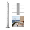 image:imageVEVOR Corner Cable Railing Post 12 Holes 42x2x2 Inches Stainless Steel Cable Railing System Kit for Indoor Outdoor Deck Balcony 1 Pack Black Product ID 1JZLGZXHS1065S1EW001V0Level PostSilver