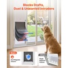 image:imageVEVOR Dog Door for Sliding Glass Door 75 78 to 80 1116 Adjustable Height Aluminum Alloy Frame with Flap Lock Design for LargeSized Dogs 180 SwingOpen Sliding Glass Pet DoorsWhite