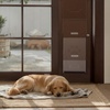 image:imageVEVOR Dog Door for Sliding Glass Door 75 78 to 80 1116 Adjustable Height Aluminum Alloy Frame with Flap Lock Design for LargeSized Dogs 180 SwingOpen Sliding Glass Pet DoorsBrown