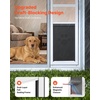 image:imageVEVOR Dog Door for Sliding Glass Door 75 78 to 80 1116 Adjustable Height Aluminum Alloy Frame with Flap Lock Design for LargeSized Dogs 180 SwingOpen Sliding Glass Pet DoorsWhite