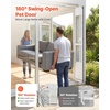 image:imageVEVOR Dog Door for Sliding Glass Door 75 78 to 80 1116 Adjustable Height Aluminum Alloy Frame with Flap Lock Design for LargeSized Dogs 180 SwingOpen Sliding Glass Pet DoorsWhite