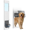 image:imageVEVOR Dog Door for Sliding Glass Door 75 78 to 80 1116 Adjustable Height Aluminum Alloy Frame with Flap Lock Design for LargeSized Dogs 180 SwingOpen Sliding Glass Pet DoorsWhite