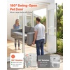 image:imageVEVOR Dog Door for Sliding Glass Door 75 78 to 80 1116 Adjustable Height Aluminum Alloy Frame with Flap Lock Design for LargeSized Dogs 180 SwingOpen Sliding Glass Pet DoorsWhite