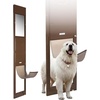 image:imageVEVOR Dog Door for Sliding Glass Door 75 78 to 80 1116 Adjustable Height Aluminum Alloy Frame with Flap Lock Design for LargeSized Dogs 180 SwingOpen Sliding Glass Pet DoorsBrown
