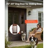 image:imageVEVOR Dog Door for Sliding Glass Door 75 78 to 80 1116 Adjustable Height Aluminum Alloy Frame with Flap Lock Design for LargeSized Dogs 180 SwingOpen Sliding Glass Pet DoorsBrown