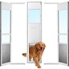 image:imageVEVOR Dog Door for Sliding Glass Door 75 78 to 80 1116 Adjustable Height Aluminum Alloy Frame with Flap Lock Design for LargeSized Dogs 180 SwingOpen Sliding Glass Pet DoorsWhite