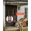 image:imageVEVOR Dog Door for Sliding Glass Door 75 78 to 80 1116 Adjustable Height Aluminum Alloy Frame with Flap Lock Design for LargeSized Dogs 180 SwingOpen Sliding Glass Pet DoorsBrown