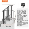 image:imageVEVOR Handrails for Outdoor Steps 23 Step Adjustable Height Carbon Steel Transitional Handrail with Installation Kit Exterior Hand Railing for Steps Concrete or Wooden Stairs Porch Matte BlackBlackFence
