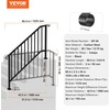 image:imageVEVOR Handrails for Outdoor Steps 23 Step Adjustable Height Carbon Steel Transitional Handrail with Installation Kit Exterior Hand Railing for Steps Concrete or Wooden Stairs Porch Matte BlackBlackFence