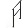 image:imageVEVOR Handrails for Outdoor Steps 23 Step Adjustable Height Carbon Steel Transitional Handrail with Installation Kit Exterior Hand Railing for Steps Concrete or Wooden Stairs Porch Matte BlackBlackStraight