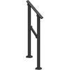 image:imageVEVOR Handrails for Outdoor Steps 23 Step Adjustable Height Carbon Steel Transitional Handrail with Installation Kit Exterior Hand Railing for Steps Concrete or Wooden Stairs Porch Matte BlackBlackStraight