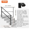image:imageVEVOR Handrails for Outdoor Steps 23 Step Adjustable Height Carbon Steel Transitional Handrail with Installation Kit Exterior Hand Railing for Steps Concrete or Wooden Stairs Porch Matte BlackBlackStraight