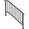 image:imageVEVOR Handrails for Outdoor Steps 23 Step Adjustable Height Carbon Steel Transitional Handrail with Installation Kit Exterior Hand Railing for Steps Concrete or Wooden Stairs Porch Matte BlackBlackFence