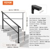 image:imageVEVOR Handrails for Outdoor Steps 23 Step Adjustable Height Carbon Steel Transitional Handrail with Installation Kit Exterior Hand Railing for Steps Concrete or Wooden Stairs Porch Matte BlackBlackStraight NM